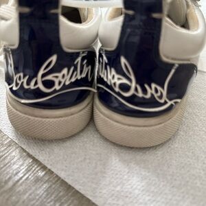 Kids White and Blue Sneakers